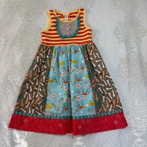Matilda Jane Ode To Shoes Tank Dress With Ruffle & Button Detail Size 8 ( Girls)